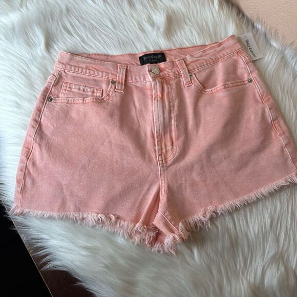 Juicy Couture Acid Wash Wild Peach Pacific Short HR Shorts Size 28 - Picture 12 of 13